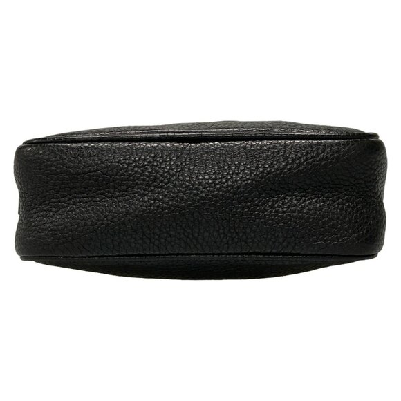 Auth GUCCI Double G 347994 Black Leather Shoulder Bag - Picture 7 of 16